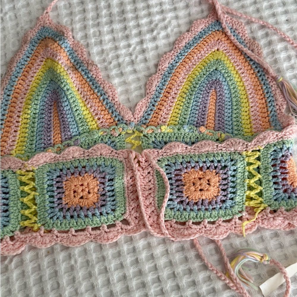 Multicolor Crochet Halter Top - Picture 6 of 6